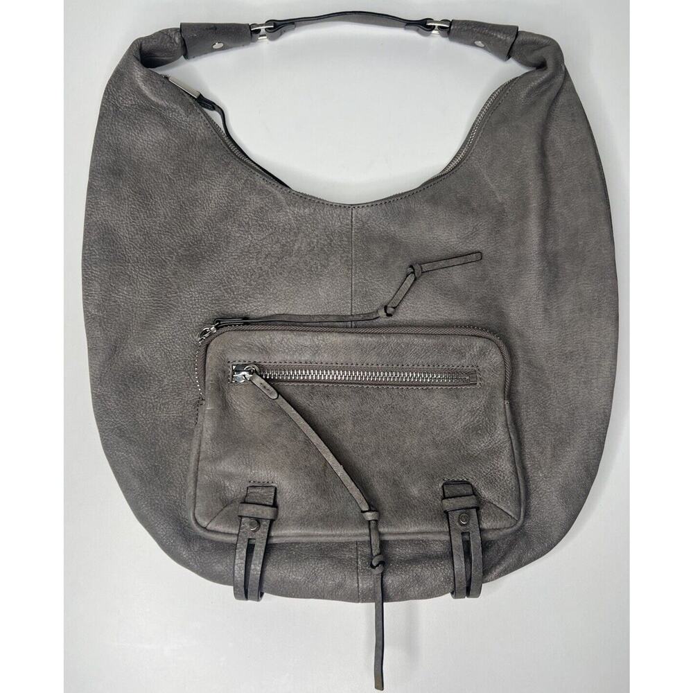 Gray Suede Hobo Crossbody Bag - Stylish Everyday Shoulder Bag